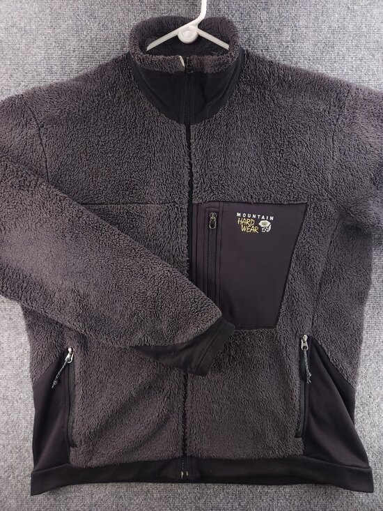 Mountain Hardwear Other - Mountain Hardwear Logo Polyester Fleece Jacket Gray Large Solid Mens Outdoors